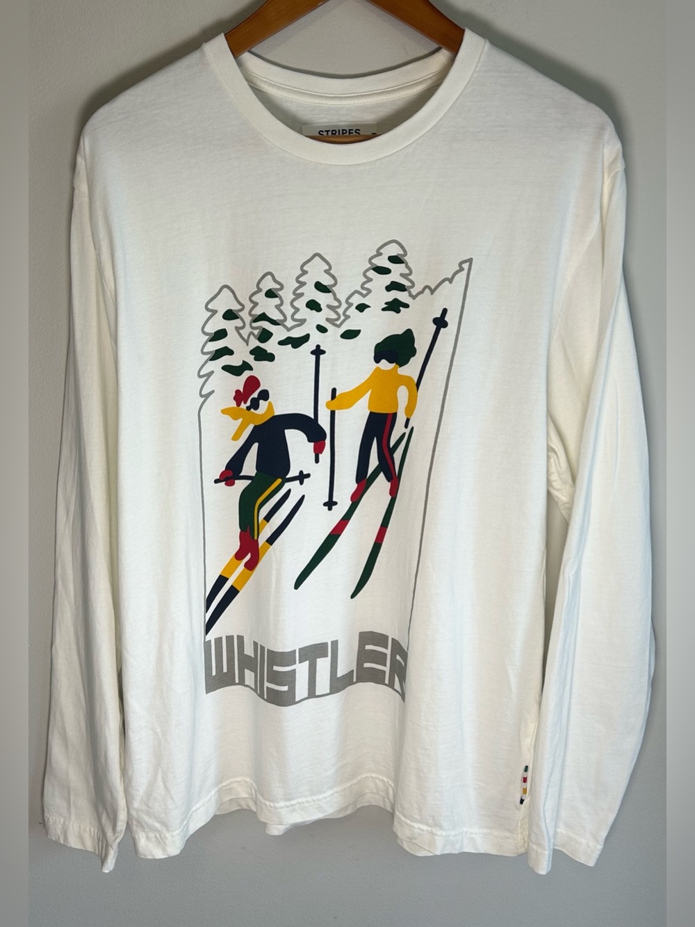 Hudson's Bay Company Stripes Men’s LS Shirt Size L Whistler Ski Organic Cotton
